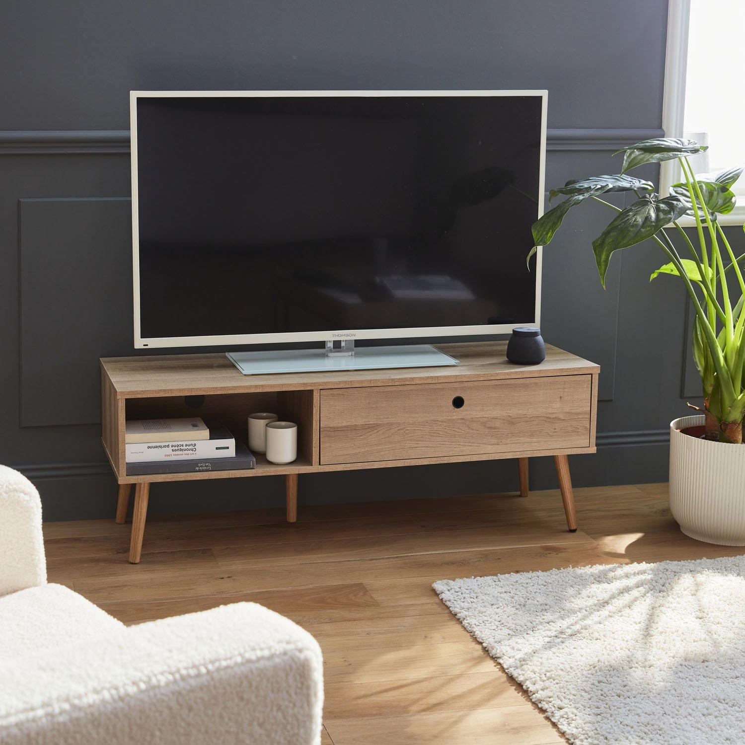 120cm Scandinavian-style Wood-effect Tv Stand